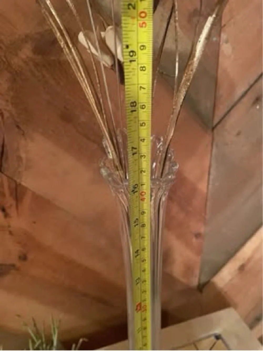 Vintage Clear Fluted Glass Floor Vase
